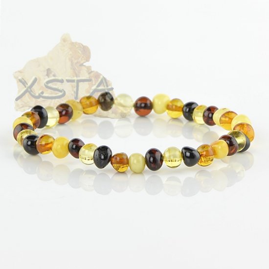 Multicolor amber bracelet baroque